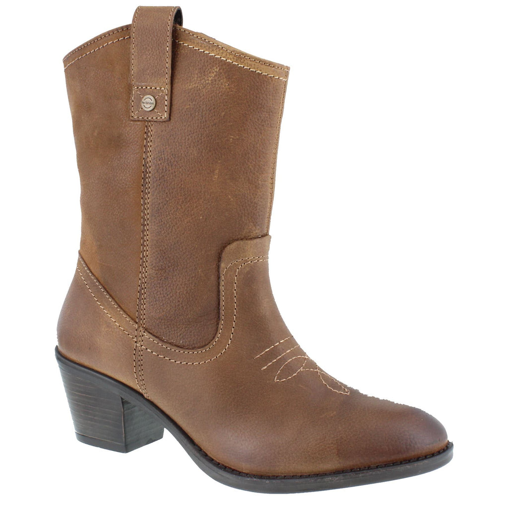 HX London Dallas Women's Leather Mid-Calf Cowboy Boots