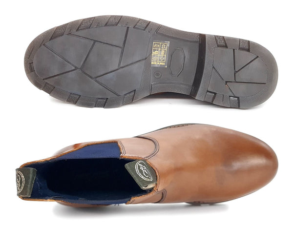 Frank James Brigstock Men's Leather Brogue Pull On Chelsea Dealer Boots