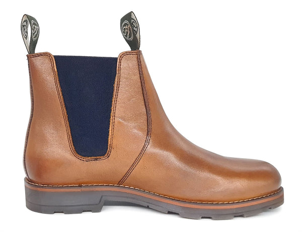Frank James Brigstock Men's Leather Brogue Pull On Chelsea Dealer Boots