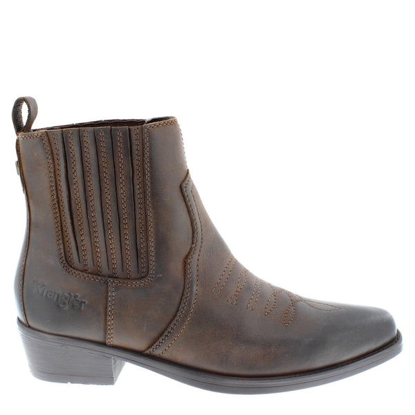 Wrangler Tex Mid Men's Leather Pull On Cowboy Chelsea Boots