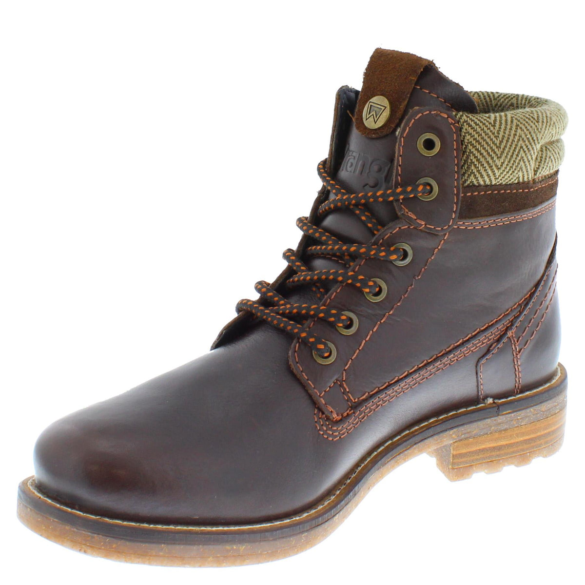 Wrangler Hill Tweed Men's Leather Lace Up Combat Boots
