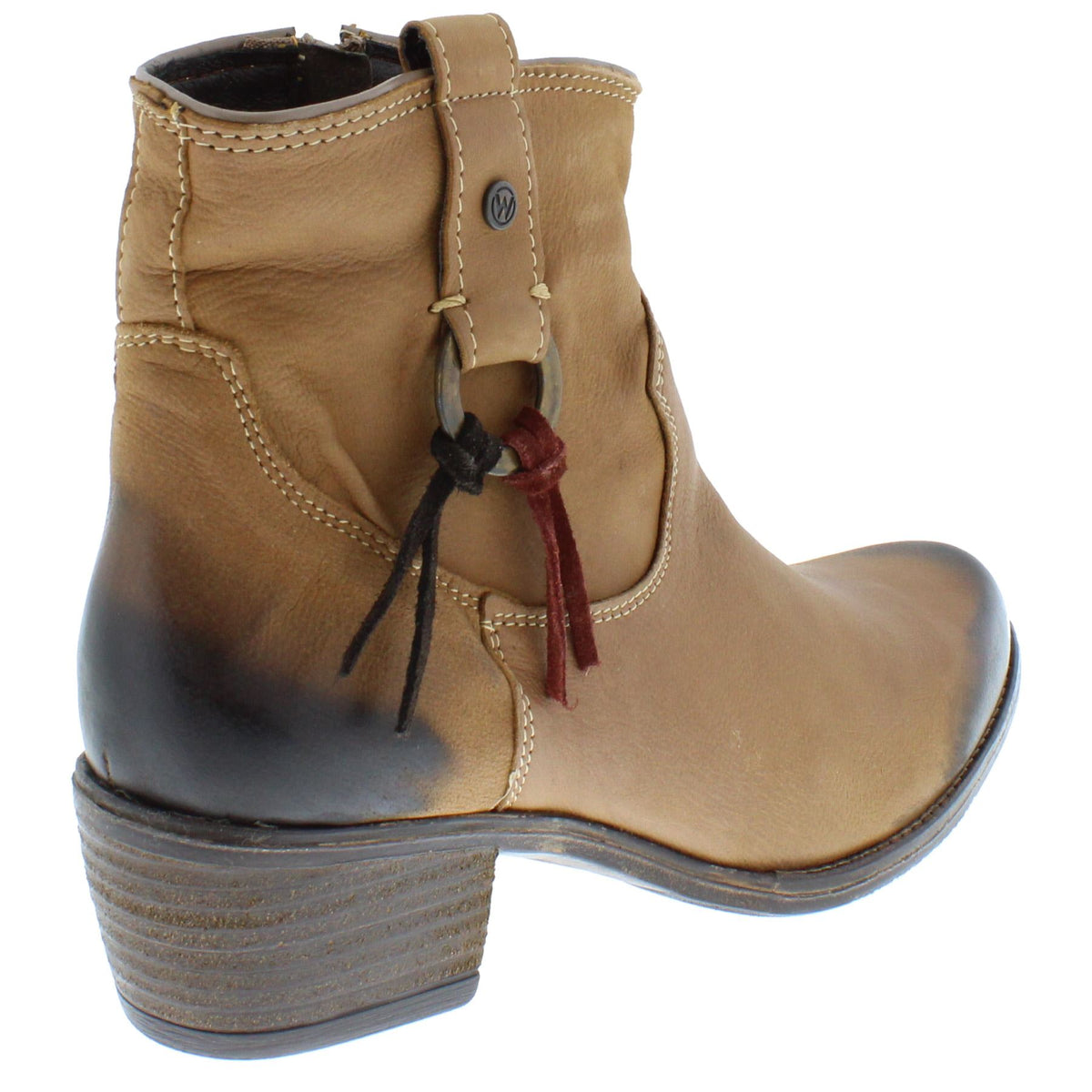 Wrangler Carson Ring Women's Leather Western Ankle Boots