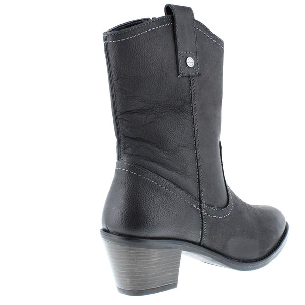 HX London Dallas Women's Leather Mid-Calf Cowboy Boots