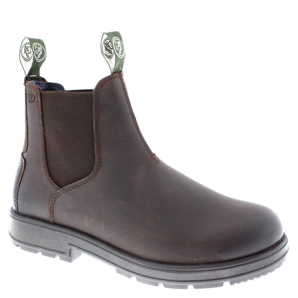 Frank James Braunton Men's Greasy Brown Pull On Chelsea Boots