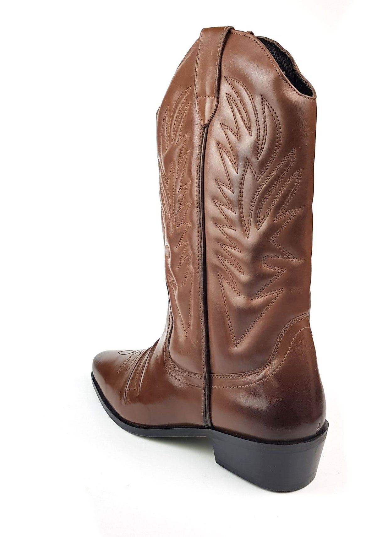 Woodland Cowboy Western Leather Long Calf Boots