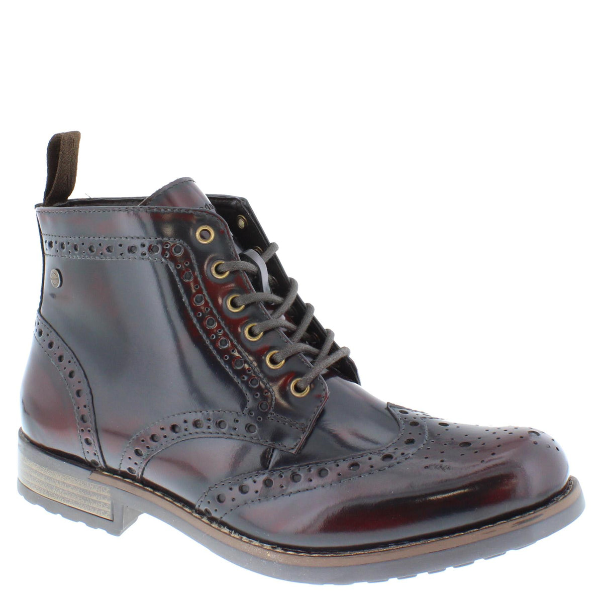 HX London Kingston Brogue Lace Up Leather Boots