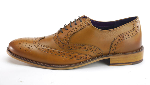 Frank James Redford Men's Leather Wingtip Formal Gatsby Brogue Shoes