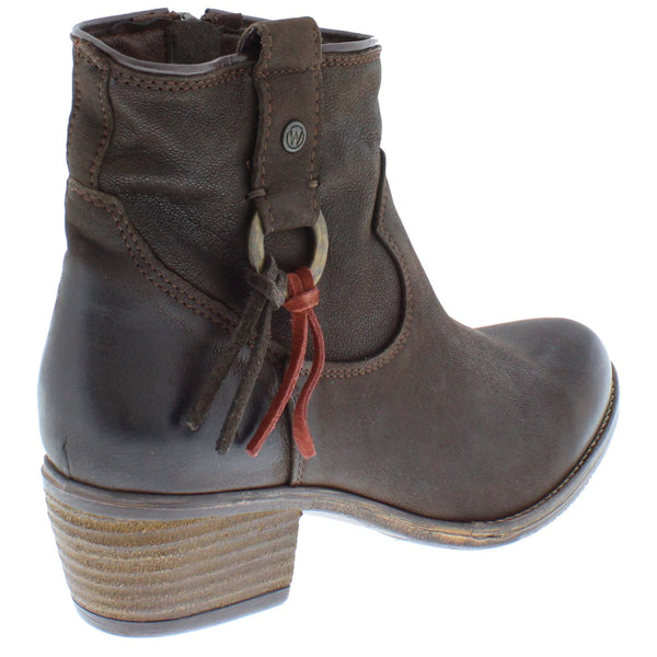 Wrangler Carson Ring Women's Leather Western Ankle Boots