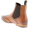 HX London Harlow Men's Leather Pointed Brogue Chelsea Boots
