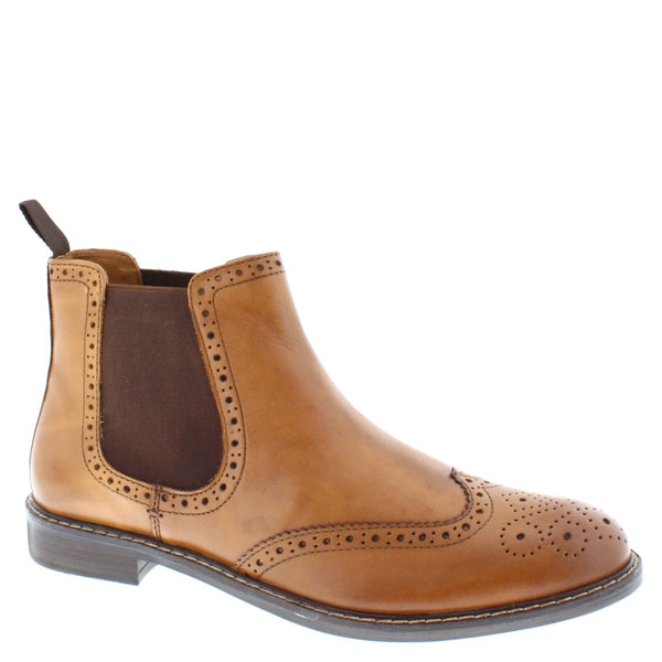 Thomas Crick Downton Men's Leather Brogue Chelsea Boots