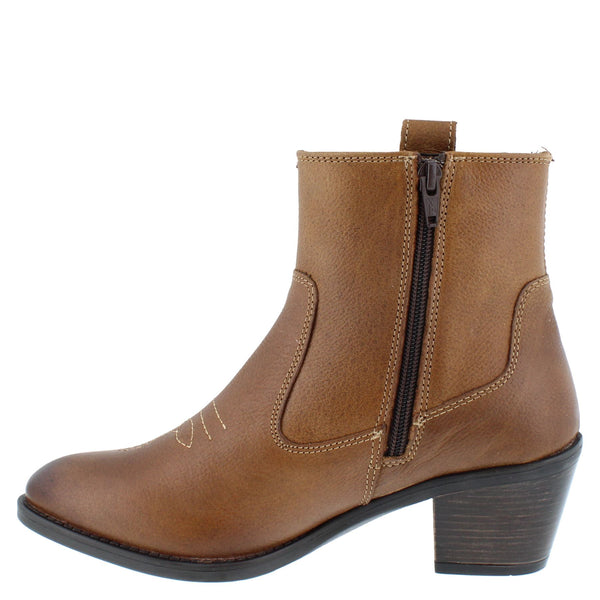 HX London Dakota Women's Leather Ankle Cowboy Boots