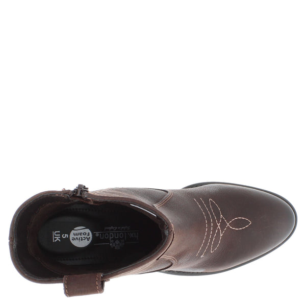 HX London Dakota Women's Leather Ankle Cowboy Boots