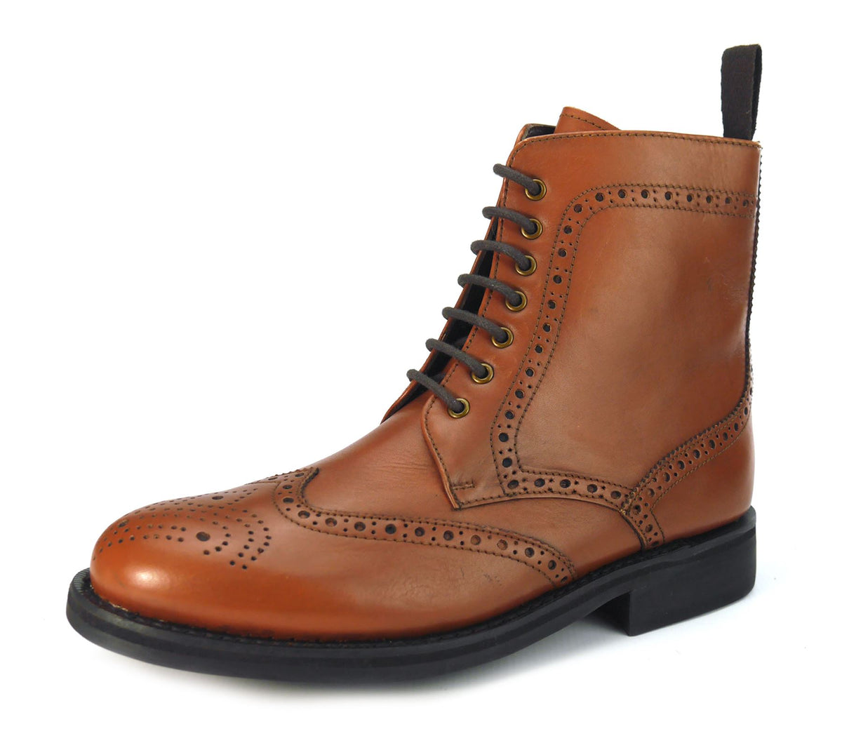 Frank James Benchgrade Cotswold Leather Welted Lace Up Brogue Dealer Boots