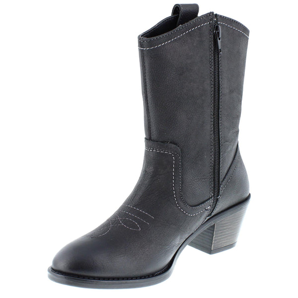 HX London Dallas Women's Leather Mid-Calf Cowboy Boots