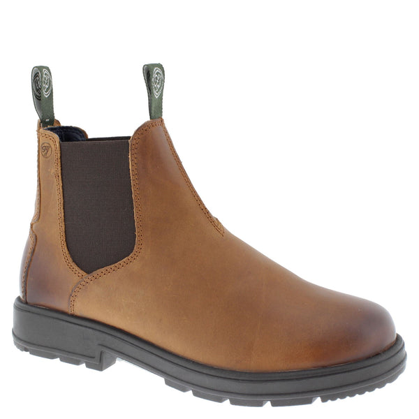 Frank James Braunston Men's Greasy Brown Pull On Chelsea Boots