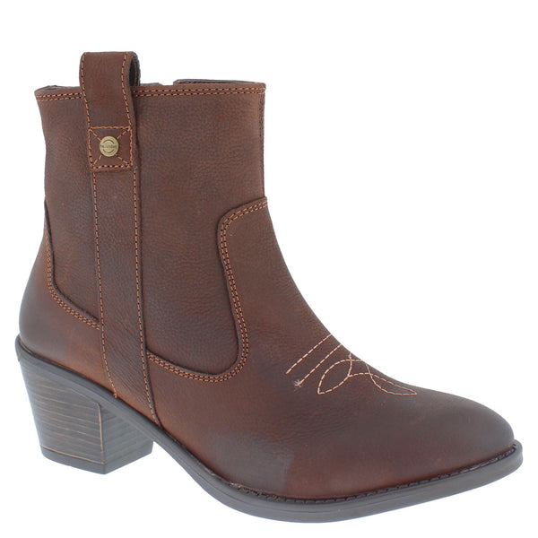 HX London Dakota Women's Leather Ankle Cowboy Boots