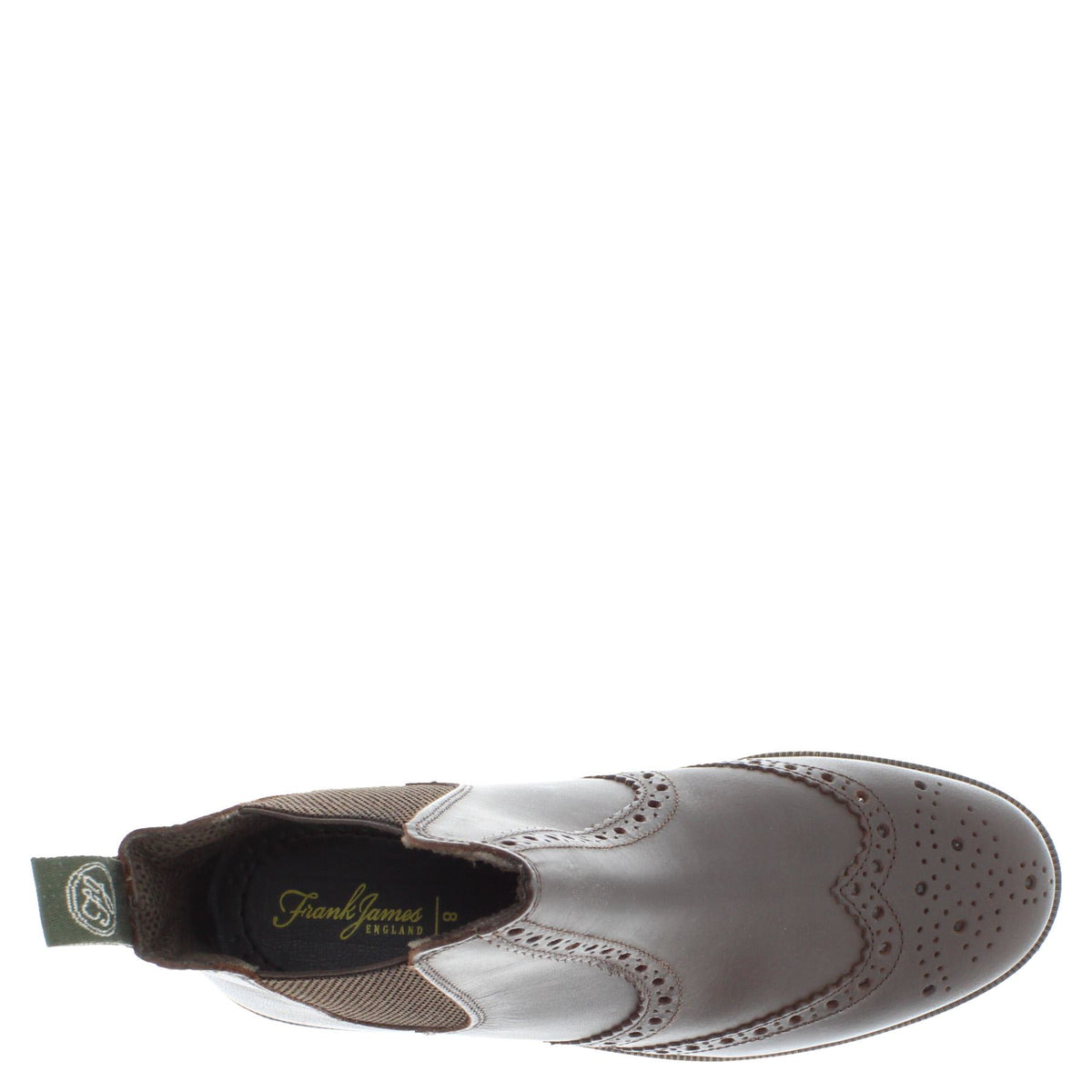 Frank James Warkton Men's Leather Pull On Brogue Chelsea Boots