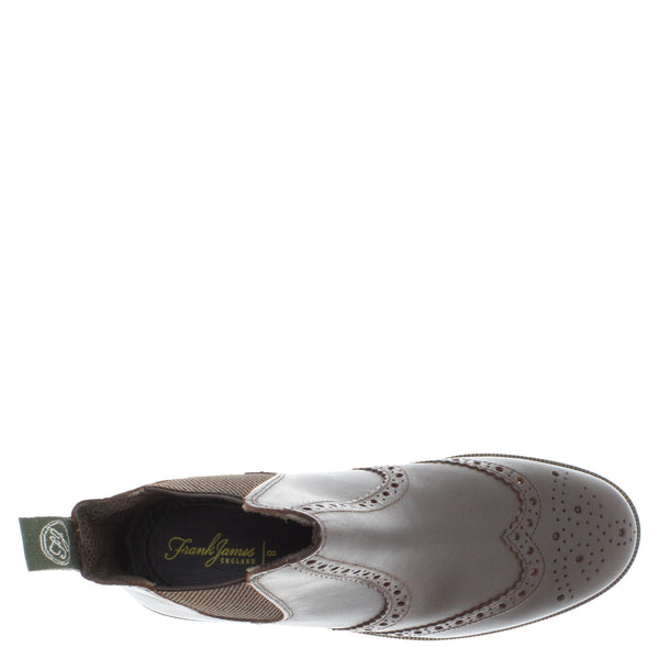 Frank James Warkton Men's Leather Pull On Brogue Chelsea Boots