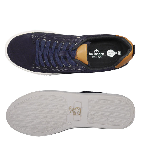 HX London Romford Suede Smart Lace Up Trainers