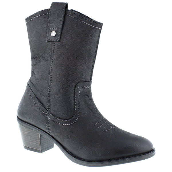 HX London Dallas Women's Leather Mid-Calf Cowboy Boots