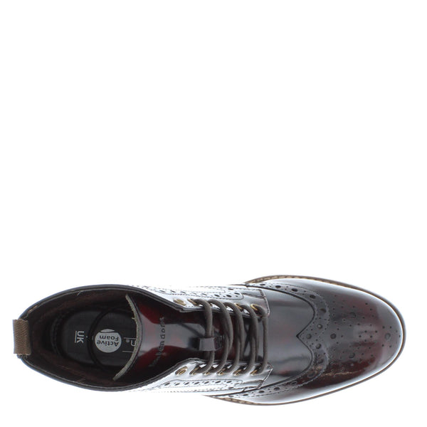HX London Kingston Brogue Lace Up Leather Boots