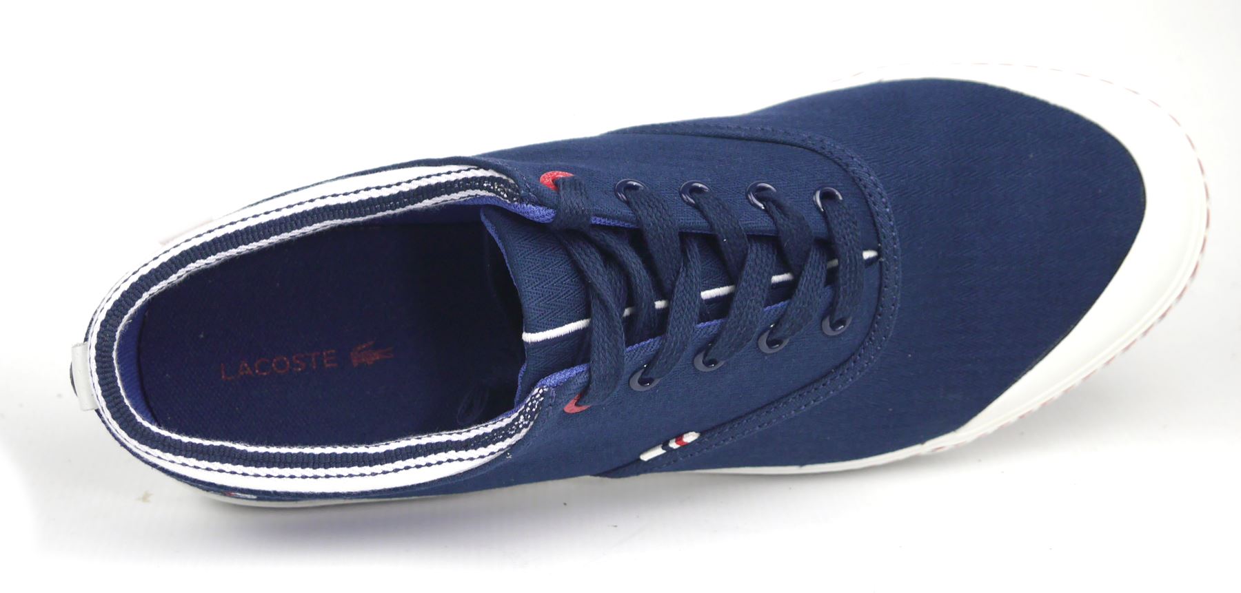 Lacoste Manville Tennis AP SRM Men s Canvas Shoes Navy Blue Trainers Wellington Warehouse