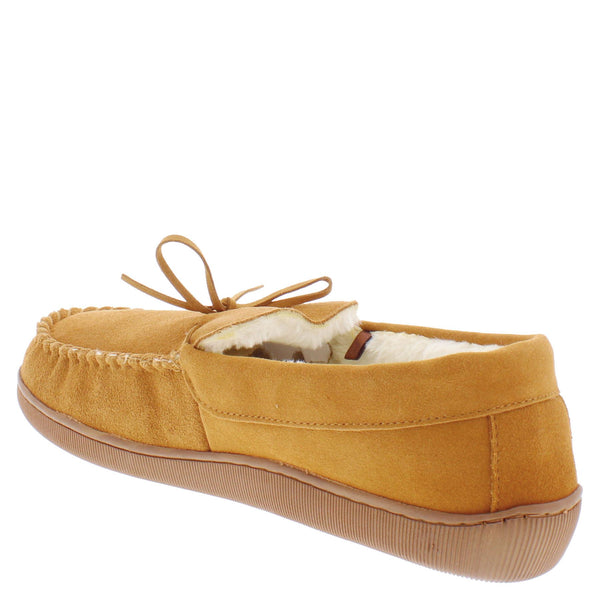 Dunlop Men's Leather Faux Fur Lined Joshua Mocassin Slippers