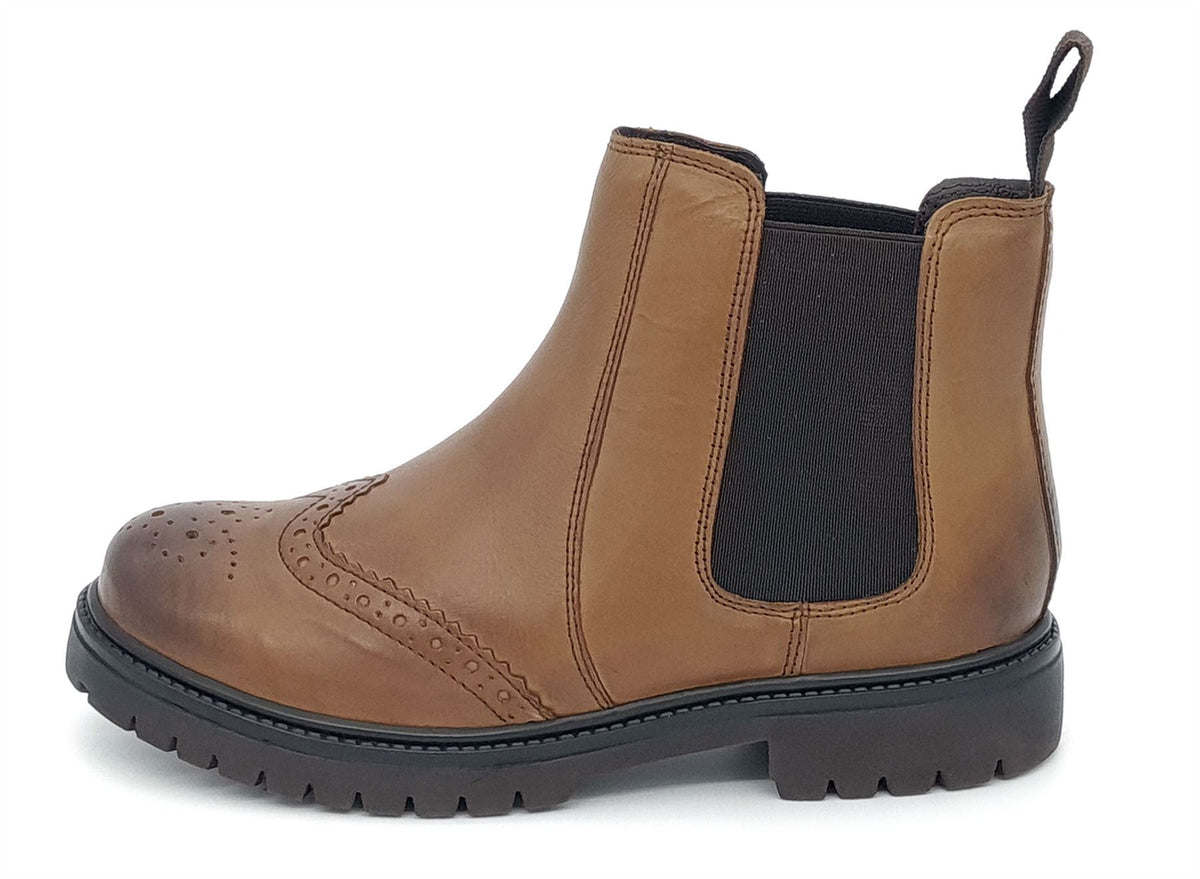 Frank James Grantham Kids' Leather Brogue Chelsea Boots