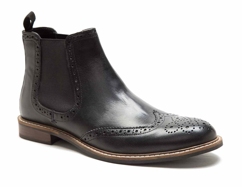 Thomas Crick Downton Men's Leather Brogue Chelsea Boots