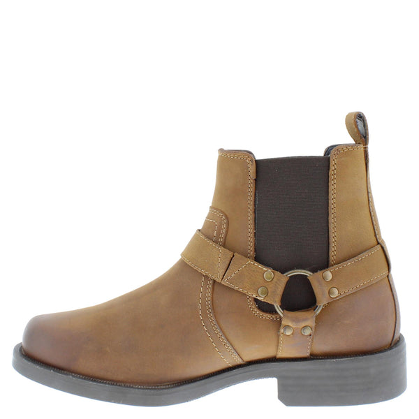 HX London Malden Western Ankle Biker Leather Boots