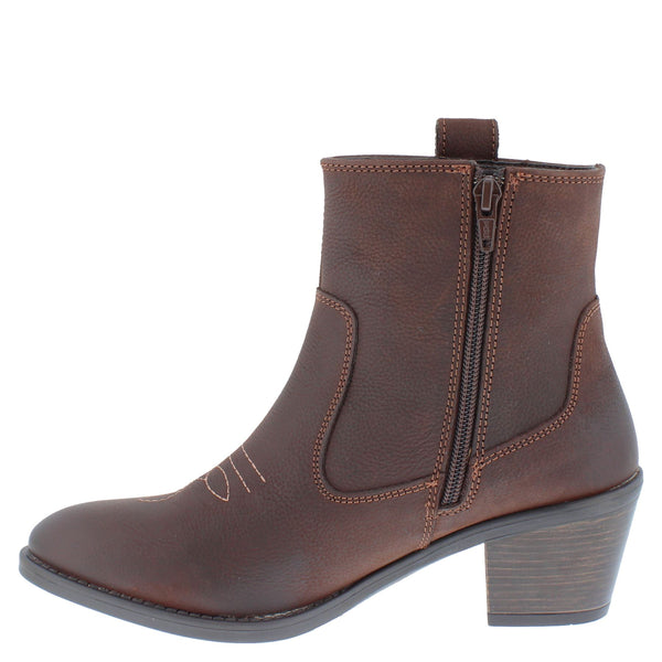 HX London Dakota Women's Leather Ankle Cowboy Boots