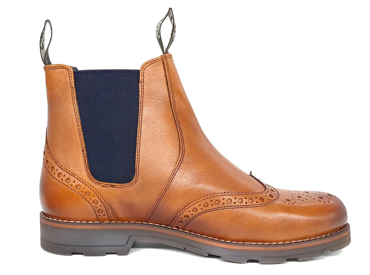 Frank James Boughton Men's Leather Pull On Chelsea Dealer Boots