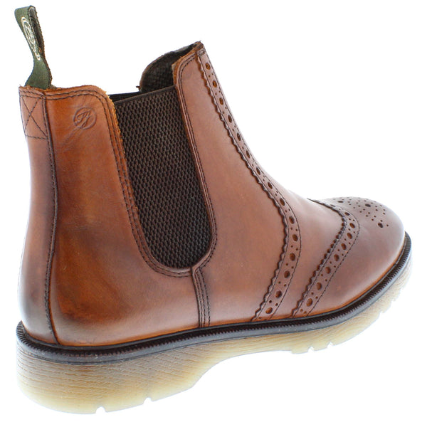 Frank James Warkton Men's Leather Pull On Brogue Chelsea Boots