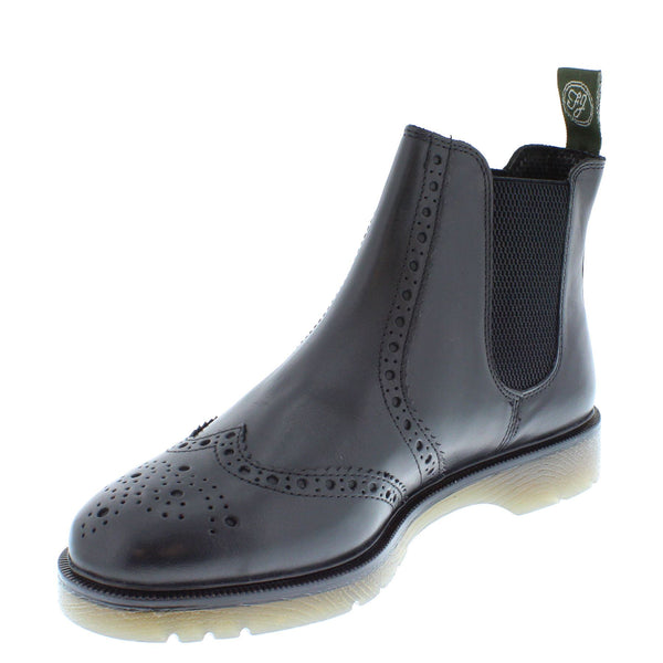 Frank James Warkton Men's Leather Pull On Brogue Chelsea Boots