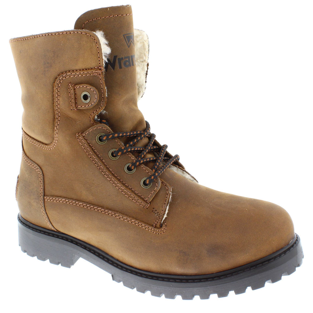 Wrangler Aviator Men's Leather Hi Leg Fleeced Lined Lace Up Boots