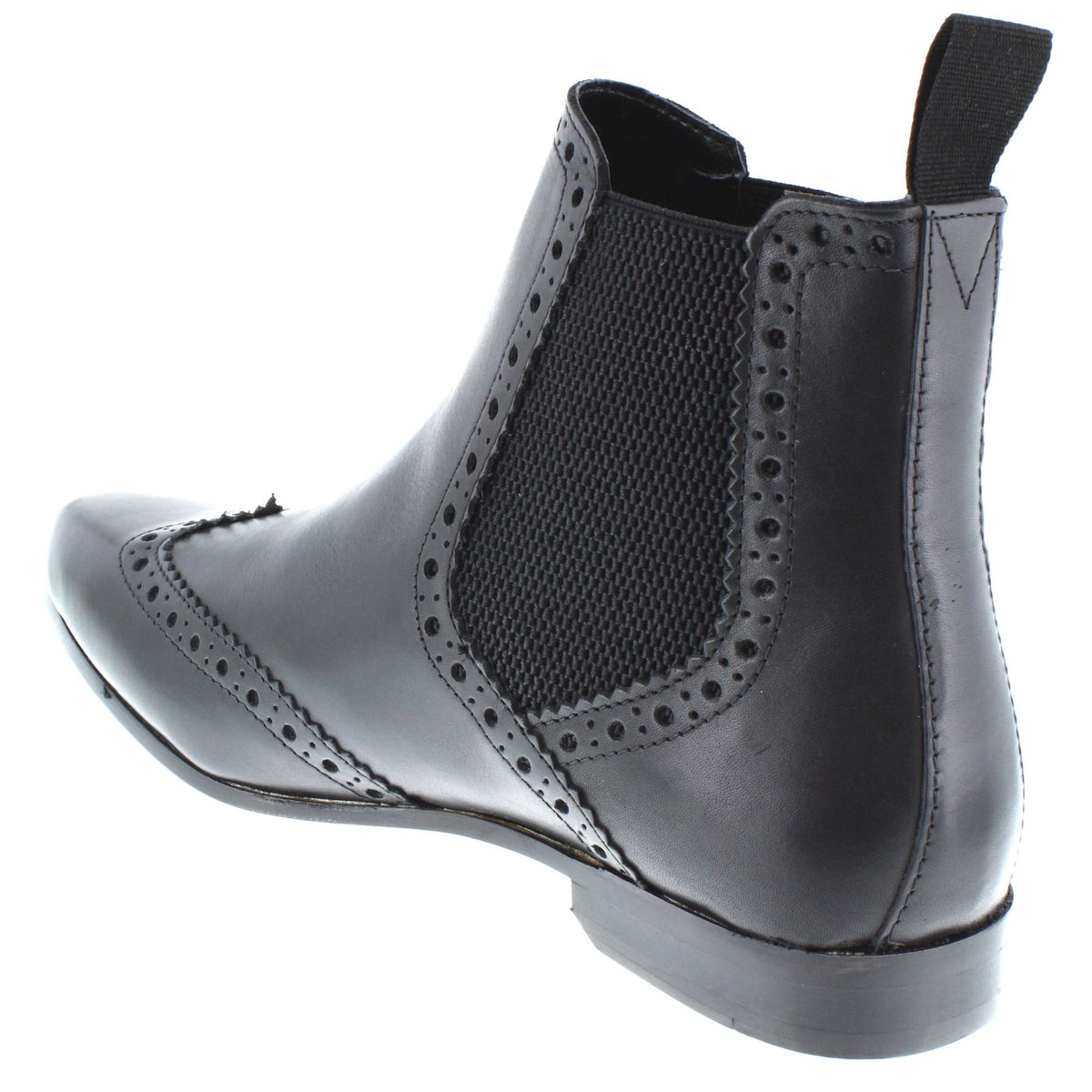 HX London Harlow Men's Leather Pointed Brogue Chelsea Boots