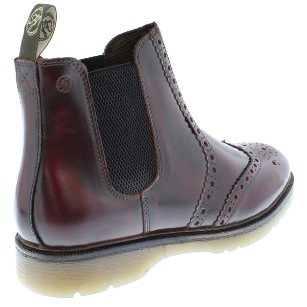Frank James Warkton Men's Leather Pull On Brogue Chelsea Boots