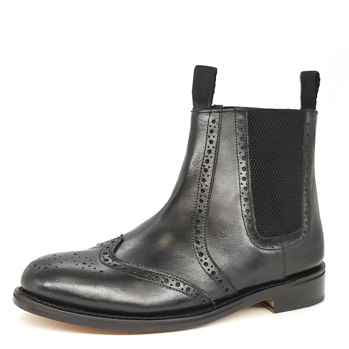 Frank James Benchgrade Ludlow Leather Sole Welted Chelsea Brogue Dealer Boots