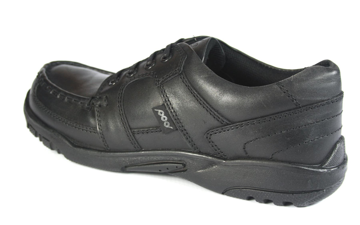 POD Grant Boy's Lace Up Black Leather School Shoes