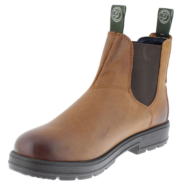 Frank James Braunston Men's Greasy Brown Pull On Chelsea Boots