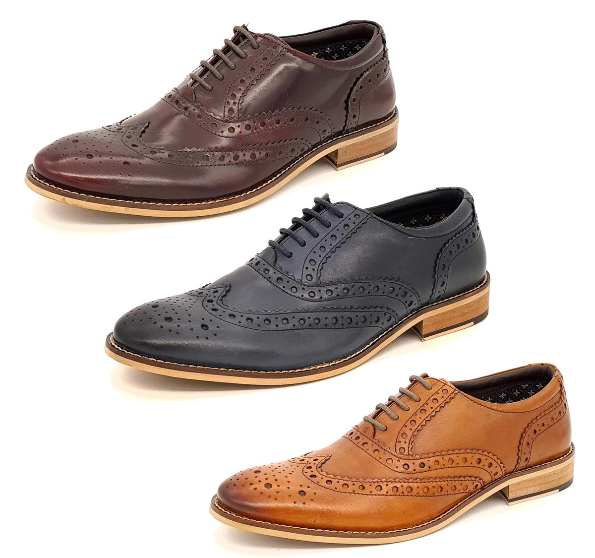 Herbert Frank Enfield Men's Leather Lace Up Brogue Shoes