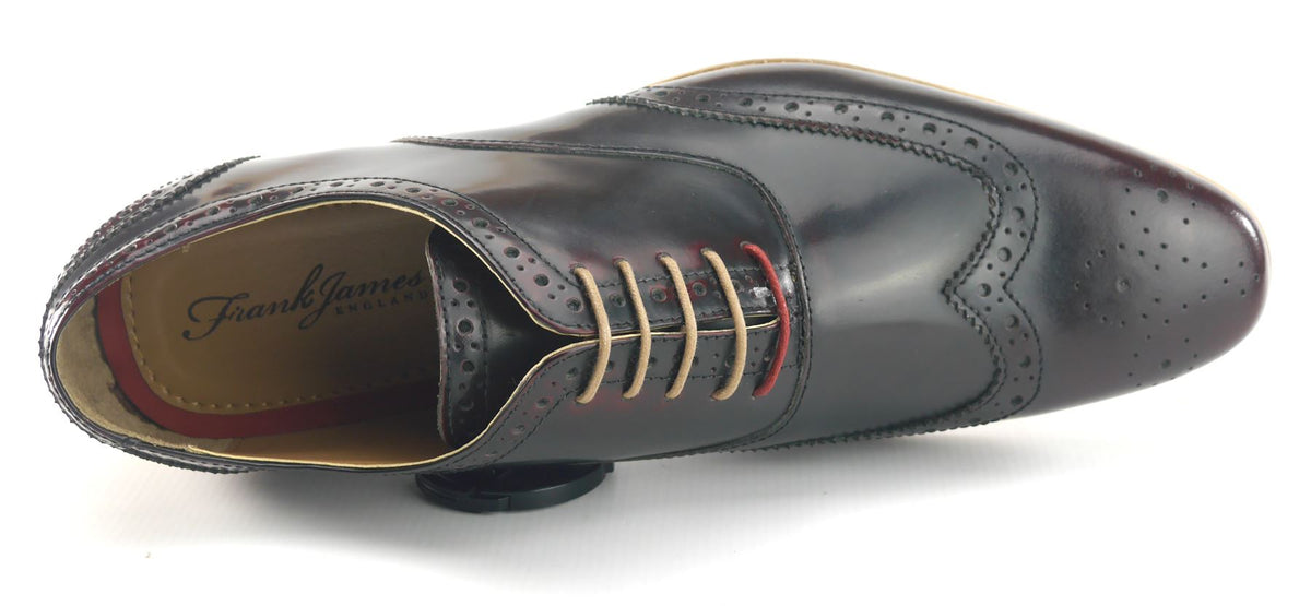 Frank James Norbury Men's Leather Hi Shine Brogue Oxford Shoes
