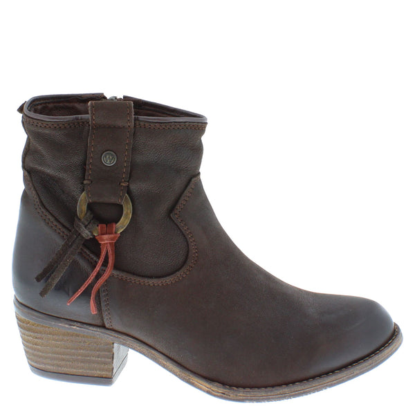 Wrangler Carson Ring Women's Leather Western Ankle Boots