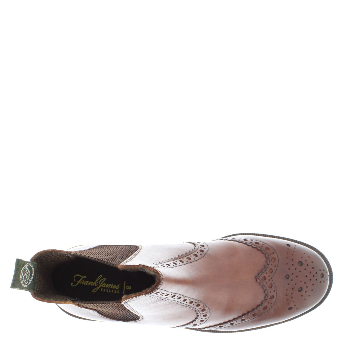 Frank James Warkton Men's Leather Pull On Brogue Chelsea Boots