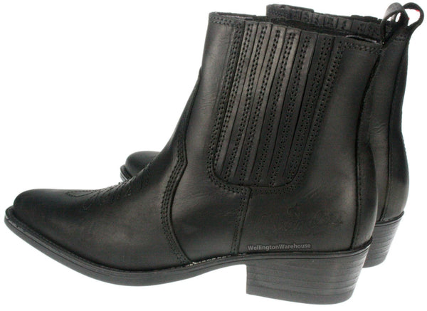 Wrangler Tex Mid Men's Leather Pull On Cowboy Chelsea Boots