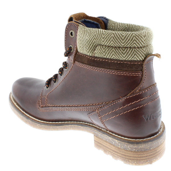 Wrangler Hill Tweed Men's Leather Lace Up Combat Boots