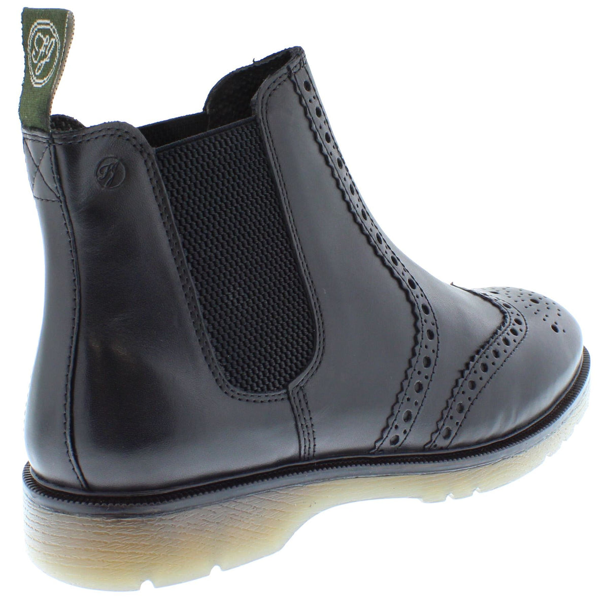 Frank James Warkton Men's Leather Pull On Brogue Chelsea Boots