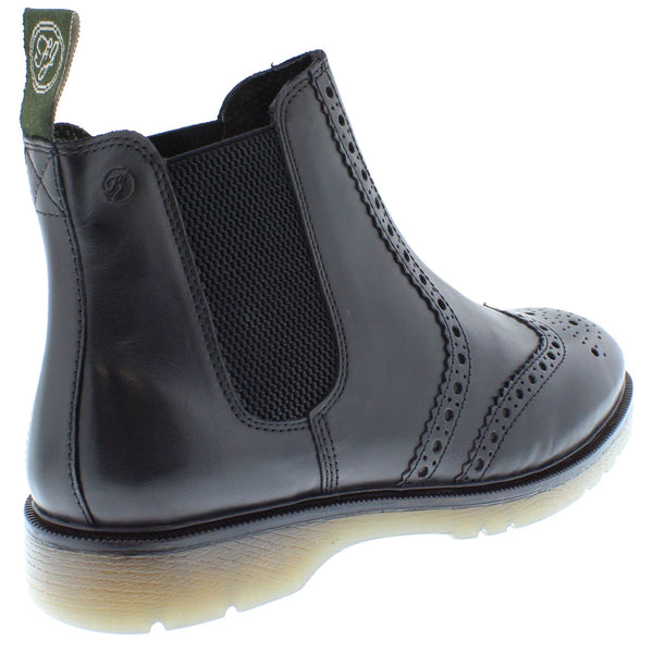 Frank James Warkton Men's Leather Pull On Brogue Chelsea Boots