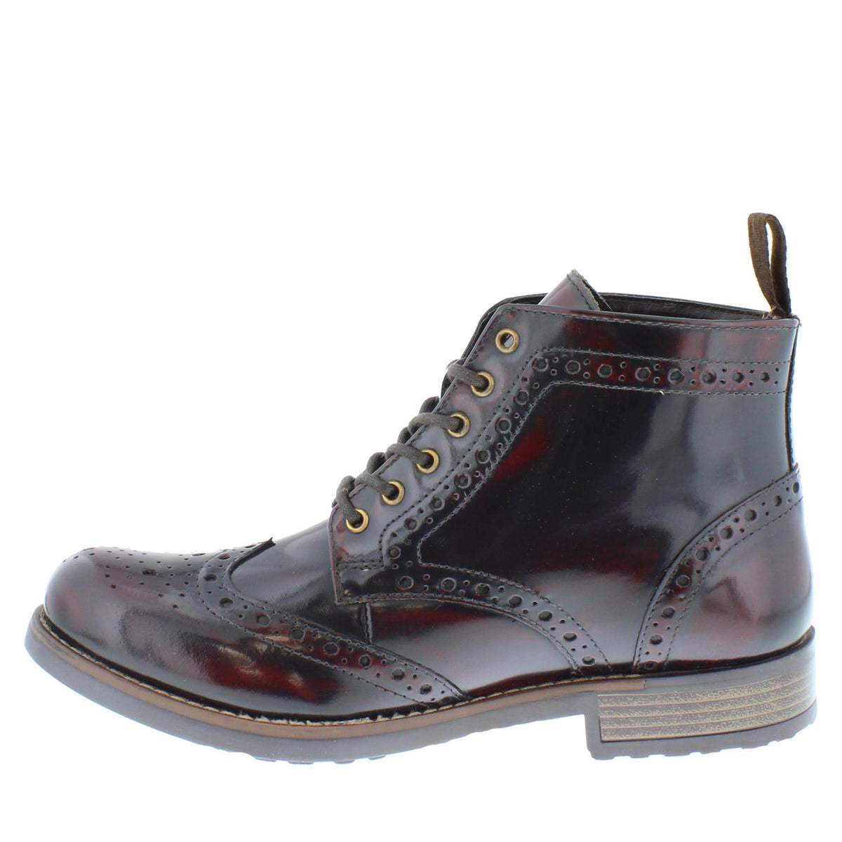 HX London Kingston Brogue Lace Up Leather Boots