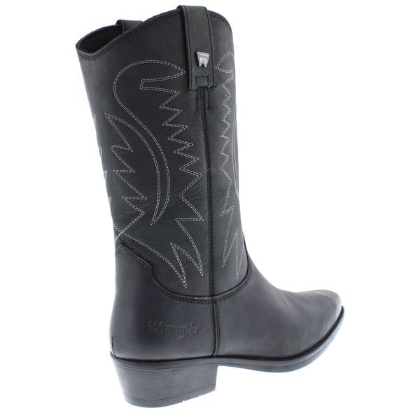 Wrangler Tex Hi Men's Leather Pull On Pointed Cowboy Boots